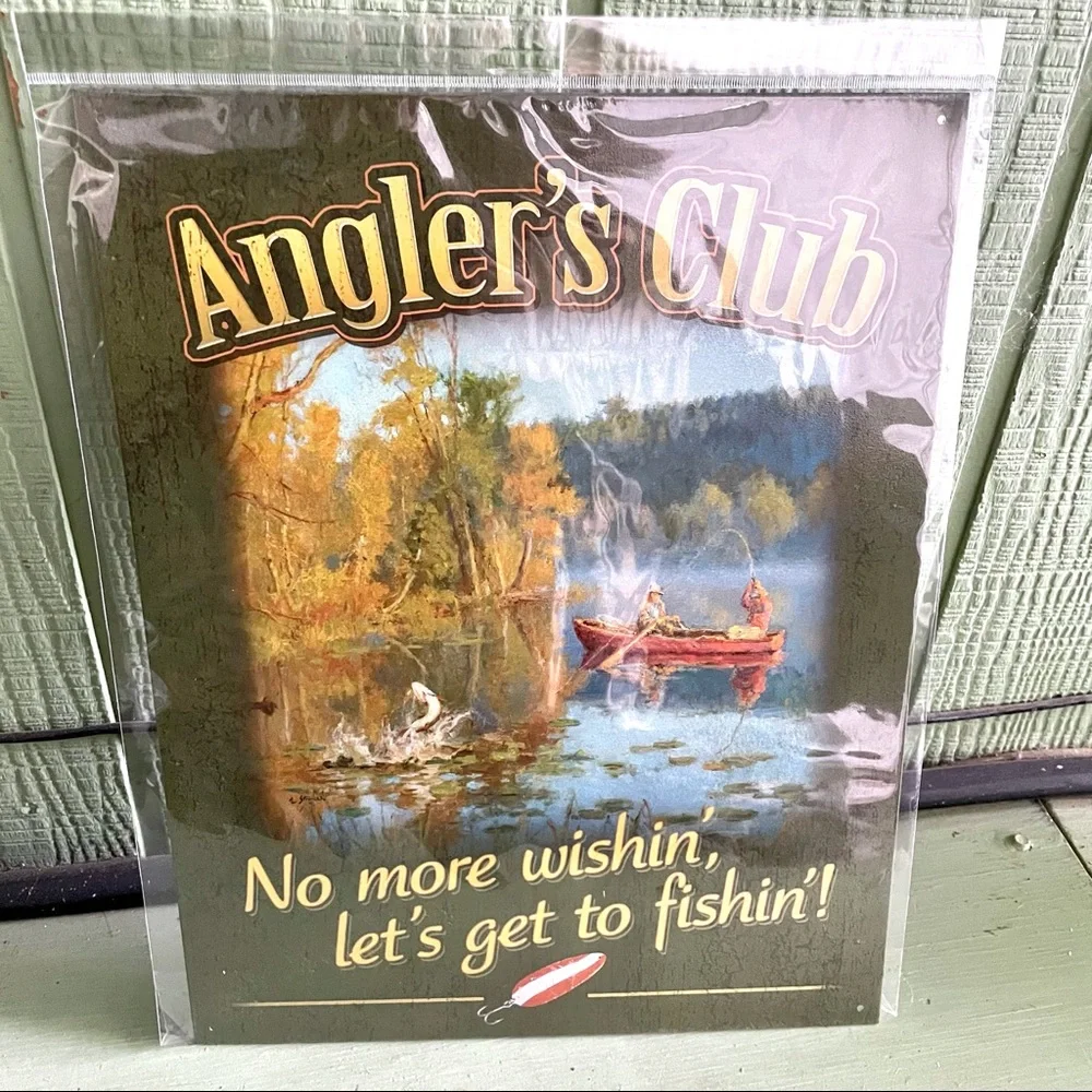 NEW Angler’s Club Metal Sign